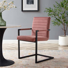 Modway - Savoy Performance Velvet Chaises de salle à manger Ensemble de 2 - Rose poussiéreuse-Base de luge en métal revêtu en poudre