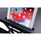 Rocelco - Élévateur de bureau réglable assis/debout de 31,5 po avec tapis anti-fatigue - Noir-Dispose d'un emplacement de 10,5 pouces de large pour une tablette ou un téléphone.