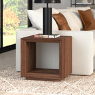 Hudson&Canal - Table d'appoint rectangulaire Evie de 56 cm de largeur - noyer satiné-Finition en noyer satiné vieilli aspect bois