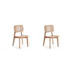 Manhattan Comfort - Versailles 18,5 po Chaise de salle à manger style industriel chic - Naturel - Lot de 2-Moderne - Chaise de salle à manger chic en rotin, parfaite pour une utilisation dans la salle à manger, lot de 2