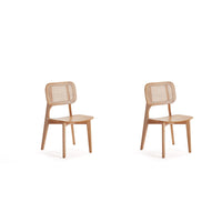 Manhattan Comfort - Versailles 18,5 po Chaise de salle à manger style industriel chic - Naturel - Lot de 2-Moderne - Chaise de salle à manger chic en rotin, parfaite pour une utilisation dans la salle à manger, lot de 2