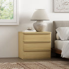 Manhattan Comfort - Table de nuit moderne Molly 26" - Chêne naturel-Comprend 3 tiroirs avec extension de 0,75