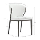 Manhattan Comfort - Lot de 4 chaises de salle à manger modernes Kirsten 52 cm, revêtement similicuir blanc-Le cadre en métal gris ajoute de la solidité et une finition élégante et moderne