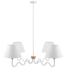 Modway - Sunlit Gribouillis à 4 bras Lumière suspendue - Blanc naturel-Bras gribouillis