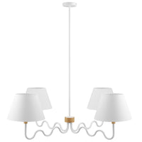 Modway - Sunlit Gribouillis à 4 bras Lumière suspendue - Blanc naturel-Bras gribouillis