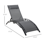 Outsunny - chaise longue inclinable de patio avec dossier réglable - gris-Design moderne et épuré offrant un look saisissant dans tout patio ou jardin