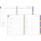 AT-A-GLANCE - Agenda scolaire hebdomadaire/mensuel Badge floral 2026-2027 - 11 po H x 8 1/2 po l - multicolore - bilingue-13 mois de planification académique hebdomadaire/mensuelle
