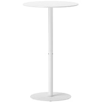 HOMCOM - Table de bar ronde pour 2, assemblage facile pour bar à domicile, cocktail, bistrot - blanc-Peut accueillir confortablement deux personnes, s'associe bien avec des tabourets de bar de 24 po à 27,2 po 