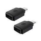 Scosche StrikeLine Adaptateur USB-C vers USB-A  Adapter - Noir - Paquet de 2-Utilisez-le avec un câble pour charger des smartphones, des ordinateurs portables, des tablettes, des écouteurs, des caméras d'action, des systèmes de jeu portables ou d'autres appareils USB-C ou pour transférer des données entre des appareils USB-A vers USB-C tels que des photos, de la musique, des fichiers et plus encore.
