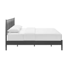 Modway - Adair Fuseau Métal Lit de plateforme King, Charbon de bois-Jambes de soutien au centre