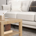 HOMCOM - Table basse 2 niveaux avec étagère de rangement pour salon - bois naturel-Couleur : Finition bois naturel