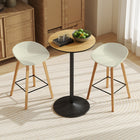 HOMCOM - Table de bar ronde pour 2, montage facile pour bar à domicile, cocktail, bistrot - bois naturel-Plateau peint et bords lisses pour un aspect élégant 