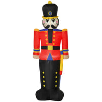 HOMCOM - Décorations gonflables éclairées d'extérieur de 6 pieds de haut pour Noël - - Noir-Soldat jouet casse-noisette gonflable de 6 pieds de haut 