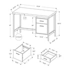 Monarch Specialties - 7149 Bureau 48 po L - Blanc/Metal Argent-Conçu de manière durable avec un plateau facile à nettoyer, il bénéficie d'une garantie limitée de 5 ans contre tout défaut pour votre confort.