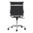 Zuo - Lider Plus Armless Chaise de bureau - Noir-6