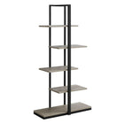 Monarch Specialties - 7232 60 po H Etagere - Taupe Fonce/Metal Noir-Tablettes ouvertes, fini en métal, MDF