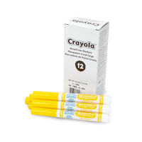 Crayola - Marqueurs lavables Broad Line − Jaune − Paquet de 12-Ajoutez des couleurs vives et vibrantes à vos dessins, projets scolaires et autres projets créatifs