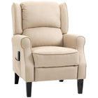 HOMCOM - Fauteuil de massage inclinable avec repose-pieds - beige-Deux zones de massage par vibration ciblées dans le dos 