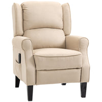 HOMCOM - Fauteuil de massage inclinable avec repose-pieds - beige-Deux zones de massage par vibration ciblées dans le dos 