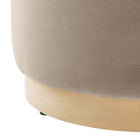 Modway - Tilden Velours rond de performance de 16" Rembourré Ottoman - Taupe Natural-Capacité de poids : 506 lbs.