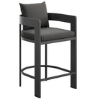 Modway - Tahoe Terrasse extérieure Aluminium pour patio Tabouret de comptoir - 36,5 po - Fusain-Cadre en aluminium