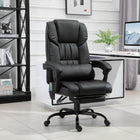 Vinsetto - Chaise de bureau de massage avec vibrations 6 points et repose-pieds - noir-Détendez‑vous avec une inclinaison à 130 degrés et un repose‑pieds