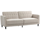 HOMCOM - Canapé-lit convertible moderne - beige-3 inclinaisons du dossier (jusqu'à 180°) permettent de le convertir d'un canapé trois places en fauteuil inclinable ou en lit double temporaire. Chaque côté peut s'incliner individuellement 