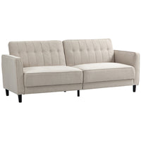 HOMCOM - Canapé-lit convertible moderne - beige-3 inclinaisons du dossier (jusqu'à 180°) permettent de le convertir d'un canapé trois places en fauteuil inclinable ou en lit double temporaire. Chaque côté peut s'incliner individuellement 