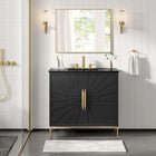 Modway - Awaken 36" Vanette de salle de bain - Noir noir-Bassin d’évier en céramique