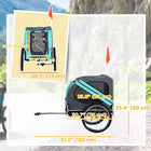 Aosom - Remorque de vélo pour chien, chariot pour animal de compagnie, wagon de voyage, porte-bagages pour vélo avec attelage, pliable pour voyager, vert-Fenêtres en maille pour une bonne ventilation et une vue sur l'extérieur 