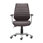 Zuo - Enterprise Low Back Chaise de bureau - Expresso-Moelleux et durable pour un confort quotidien exceptionnel