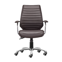 Zuo - Enterprise Low Back Chaise de bureau - Expresso-Moelleux et durable pour un confort quotidien exceptionnel