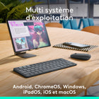 Logitech - Keys-To-Go 2, clavier Bluetooth portable pour tablette avec coque intégrée - Lilac-Associez jusqu’à trois dispositifs: saisissez du texte sur trois dispositifs différents à partir d’un seul petit clavier et passez de l'un à l'autre d'un simple appui sur une touche