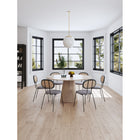 Manhattan Comfort - Lot de 2 chaises de salle à manger Jardin 48,5 cm style industriel chic, rembourrées, noir et gris-Cannage naturel fin fabriqué à partir de véritable rotin en bois