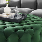 Modway - Amour Gros rond à boutons touffés Performance Velvet Ottoman - Émeraude-Rembourrage en mousse dense