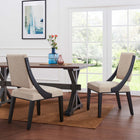 Modway - Cambridge Tissu rembourré Chaises de salle à manger Ensemble de 2 - Beige-Cadre en caoutchouc massif