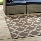 Modway - Cerelia Treillis marocains intérieurs et extérieurs Tapis de 5 pi l x 8 pi L - Beige clair et beige foncé-Dessous en caoutchouc de prise