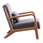 Ebello - Hertford Fauteuil d’appoint 26 po bois massif milieu de siècle avec coussin extra, gris-7