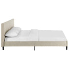Modway - Anya Tissu Lit plein, Beige-Base en contreplaqué robuste et rembourré