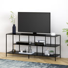 Hudson&Canal - Meuble TV Winthrop avec étagères métalliques pour téléviseurs jusqu'à 60 pouces - Bronze noirci-Caractéristiques assemblage facile