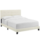 Modway - Amira Performance Velvet Lit King, Ivoire-Tête de lit capitonnée à boutons rembourrés