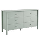 Modway - Emmeline 6 tiroirs festonnés Commode, Sage-Détail des bords festonnés
