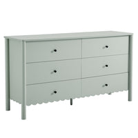 Modway - Emmeline 6 tiroirs festonnés Commode, Sage-Détail des bords festonnés