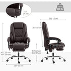 Vinsetto - Fauteuil de massage inclinable pour bureau à hauteur réglable et repose-pieds - marron foncé-Dossier incurvé et rembourrage épais pour un soutien supplémentaire 