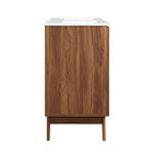 Modway - Soma 48" Meuble de salle de bain à double lavabo - Blanc noyer-Finition du grain du bois