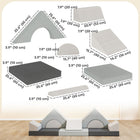 Qaba - Canapé de jeu modulaire pour enfants 12 pcs, sofa sectionnel pour enfant - gris-Recouvert de flanelle douce et rempli d’une mousse dense 25D pour plus de confort  
