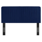 Modway - Milenna Chenal Touffé Performance Velvet Tête de lit King/King de Californie, Marine-Tissu résistant aux taches durable