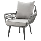 Manhattan Comfort - Ensemble moderne de patio Cannes pour 2 personnes avec table d’appoint - Gris - Lot de 3-10