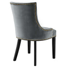 Modway - Marquis Performance Velvet Chaises de salle à manger Ensemble de 2 - Gris-Assemblée requise