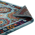 Modway - Entourage Treillis marocain floral vieilli d’Odile Tapis de 5 pi l x 8 pi L - Bleu, Rouge, Orange, Jaune-8